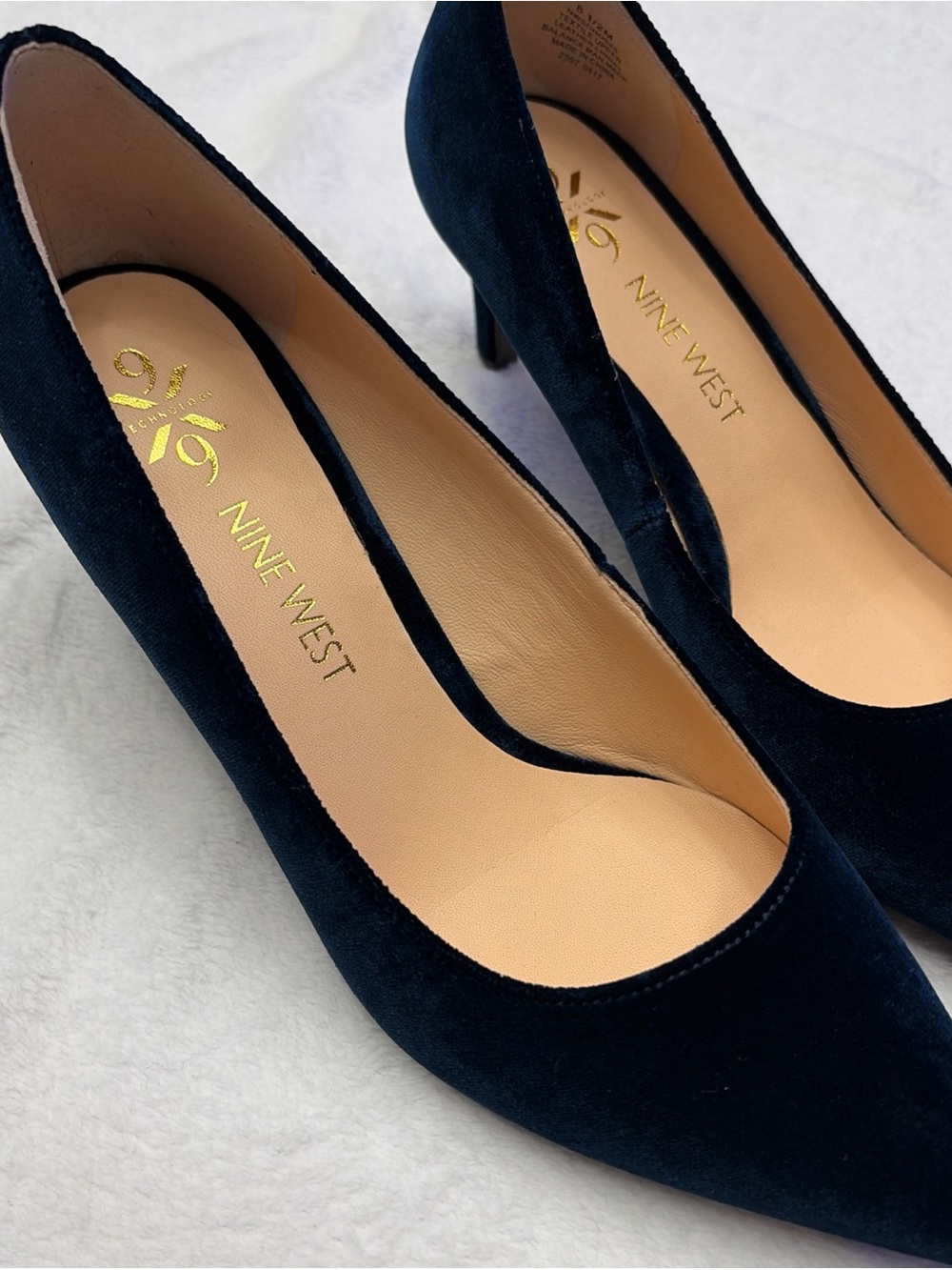 Nine West Navy Suede Pointed Toe Pumps